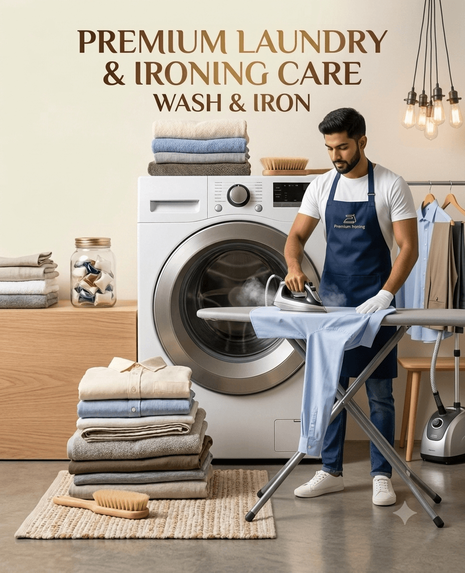 Steam ironing clothes